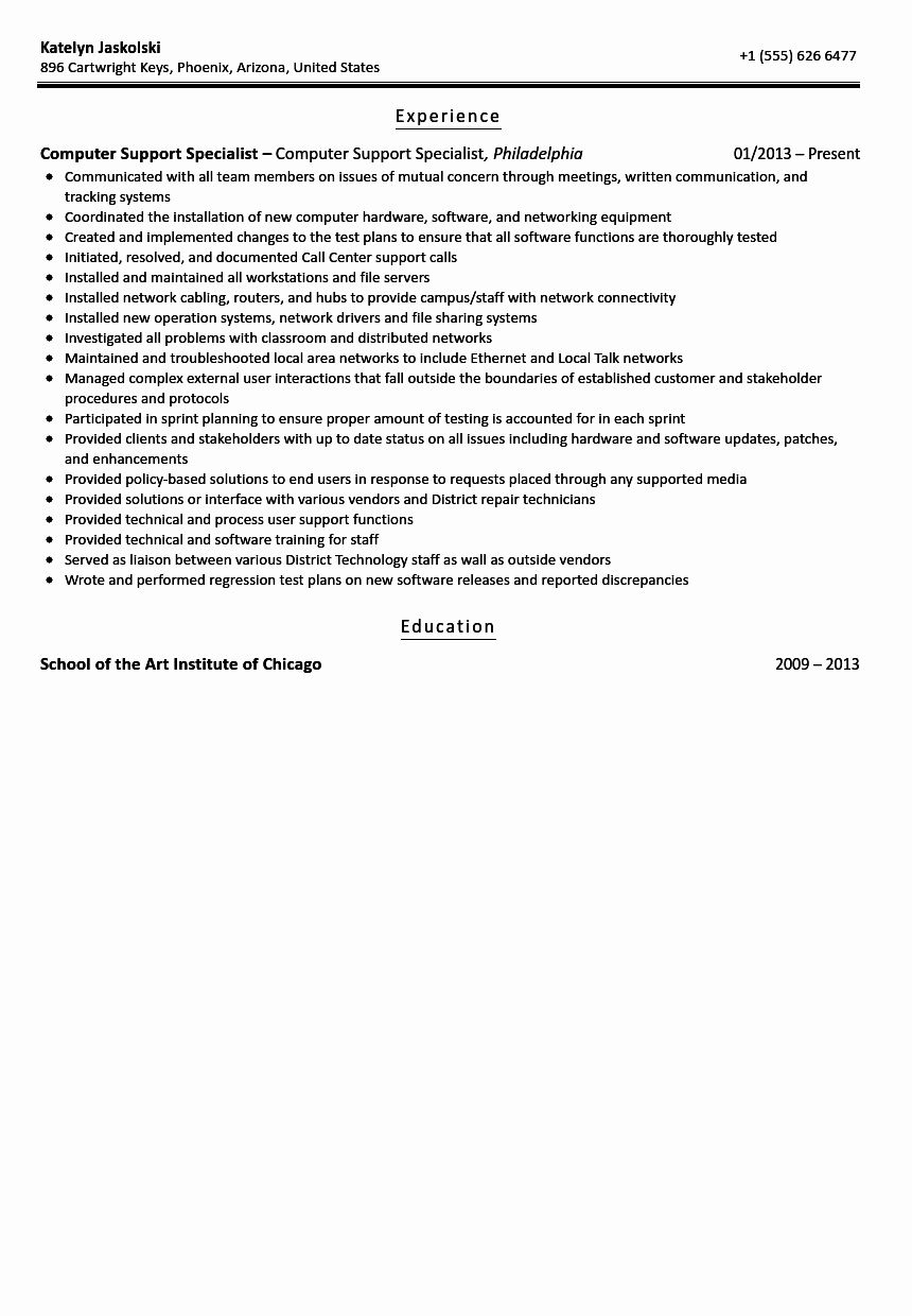 computer support technician resume awesome puter specialist sample technical stock Resume Computer Technical Support Resume Sample